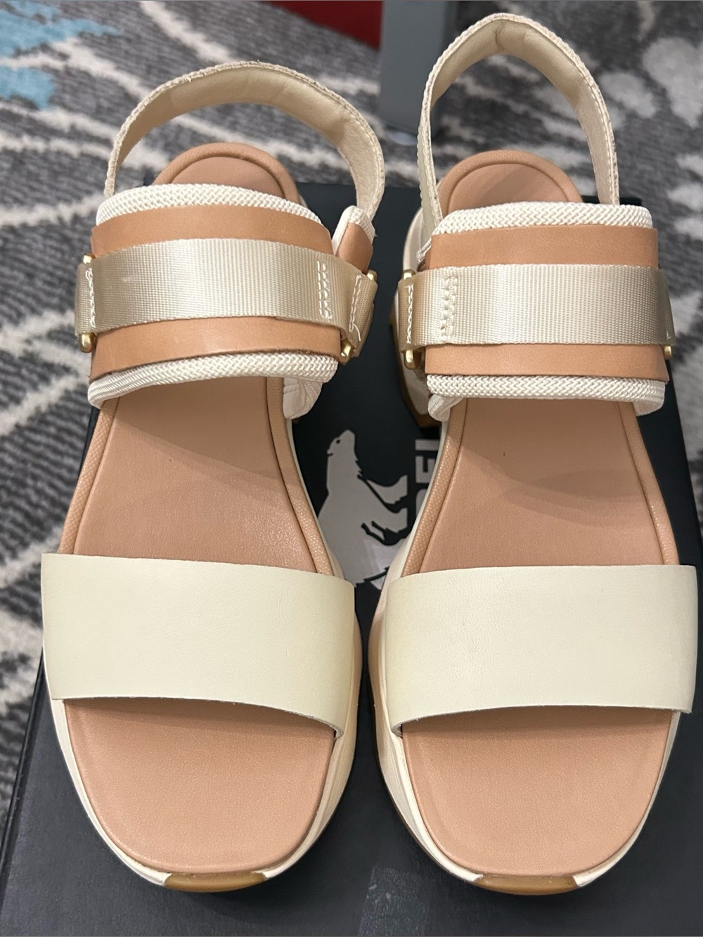 Sorel Cream and Tan Women's Sport Sandals Size 7.5